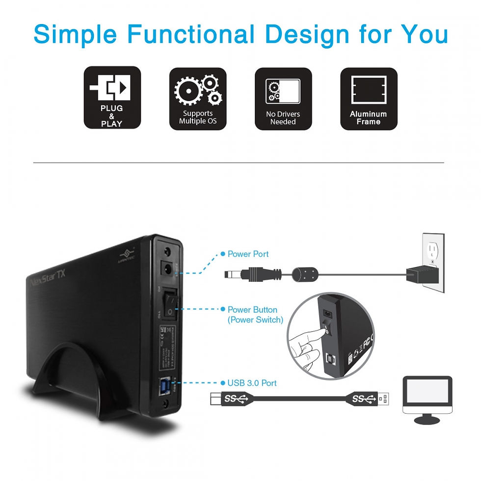 Thumbnail: Vantec NexStar TX NST-328S3-BK 3.5 inch SATA3 to USB 3.0 External Hard Drive Enc