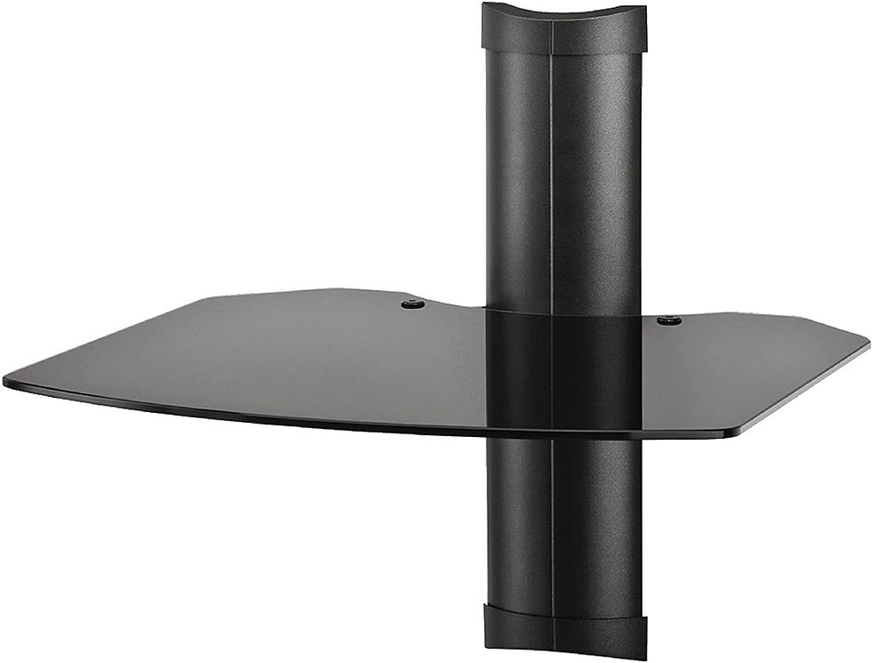Thumbnail: Omnimount Tria 1 B 1-Shelf Wall Furniture - BlackDark Glass