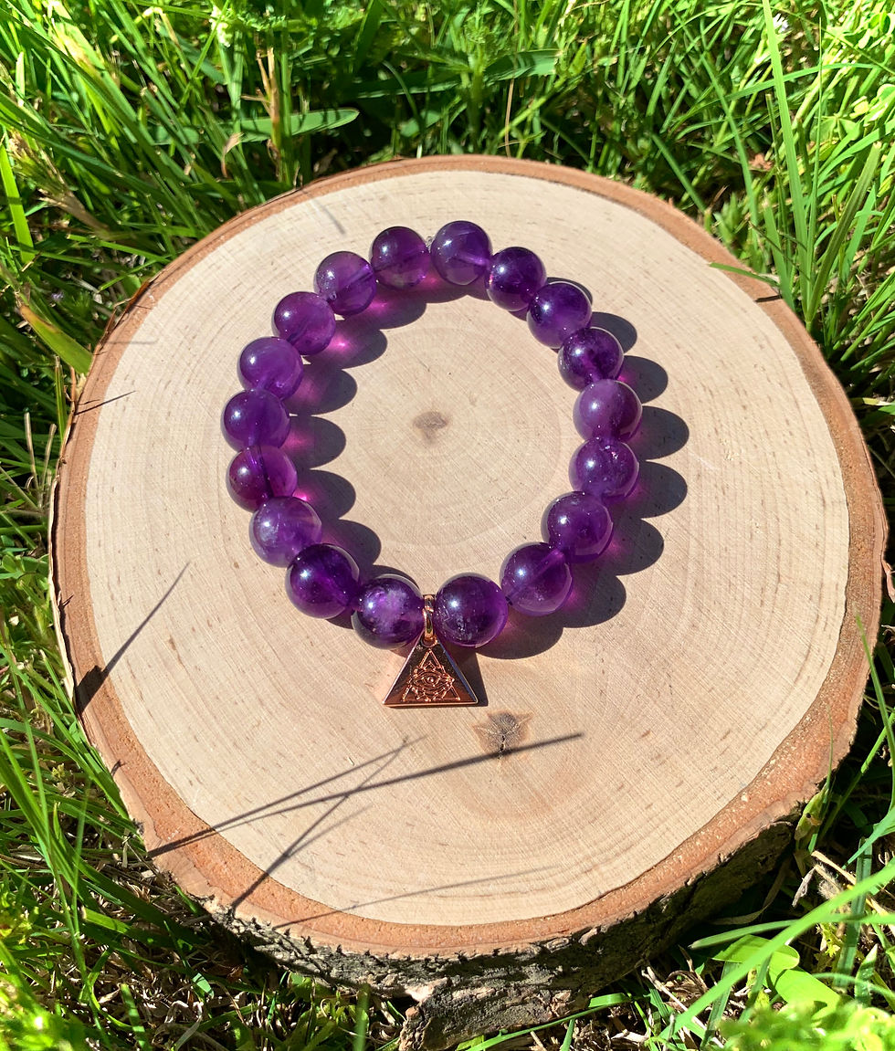 Thumbnail: Amethyst - 10mm Large Bead Bracelet