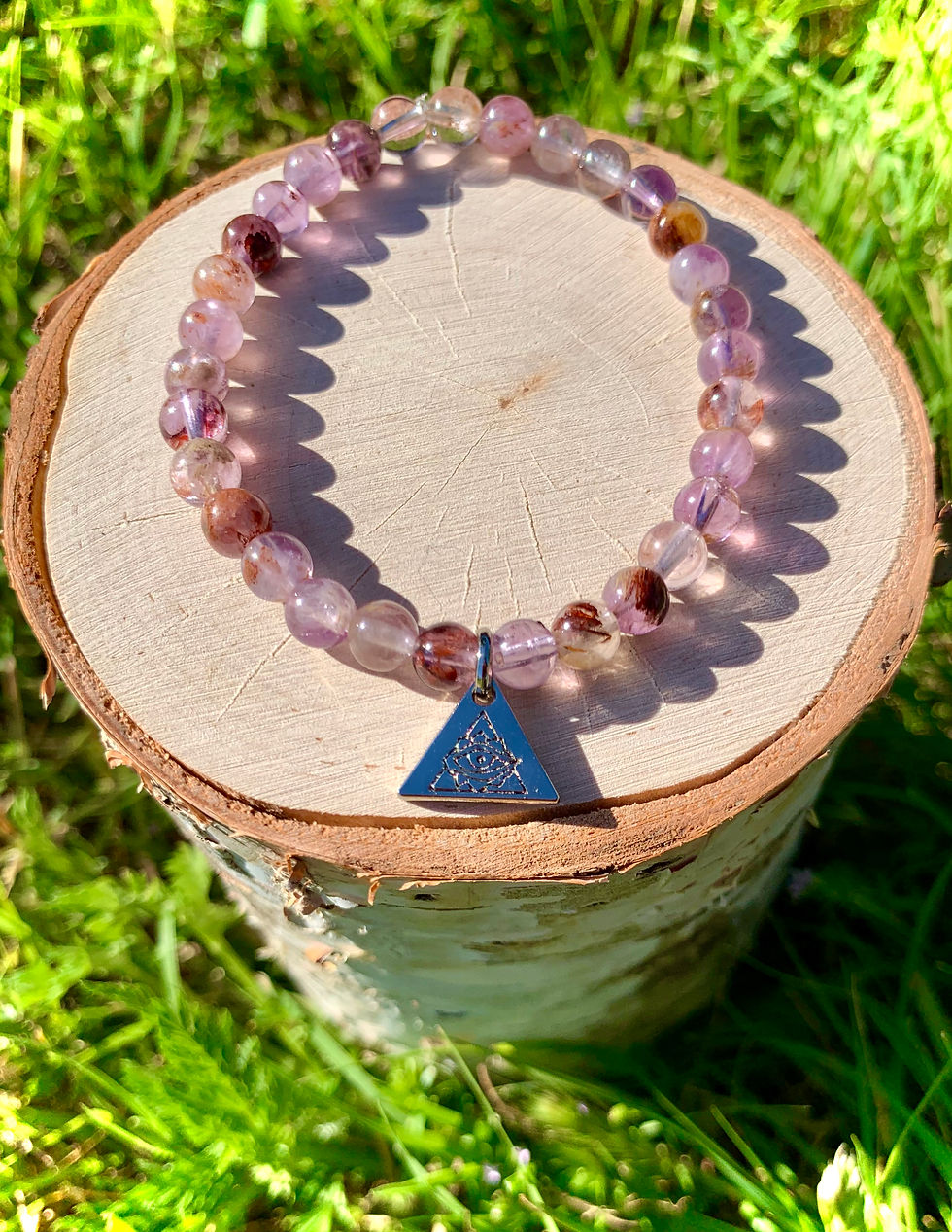 Thumbnail: Purple Moss Phantom - 6mm Small Bead Bracelet (Single or Set)