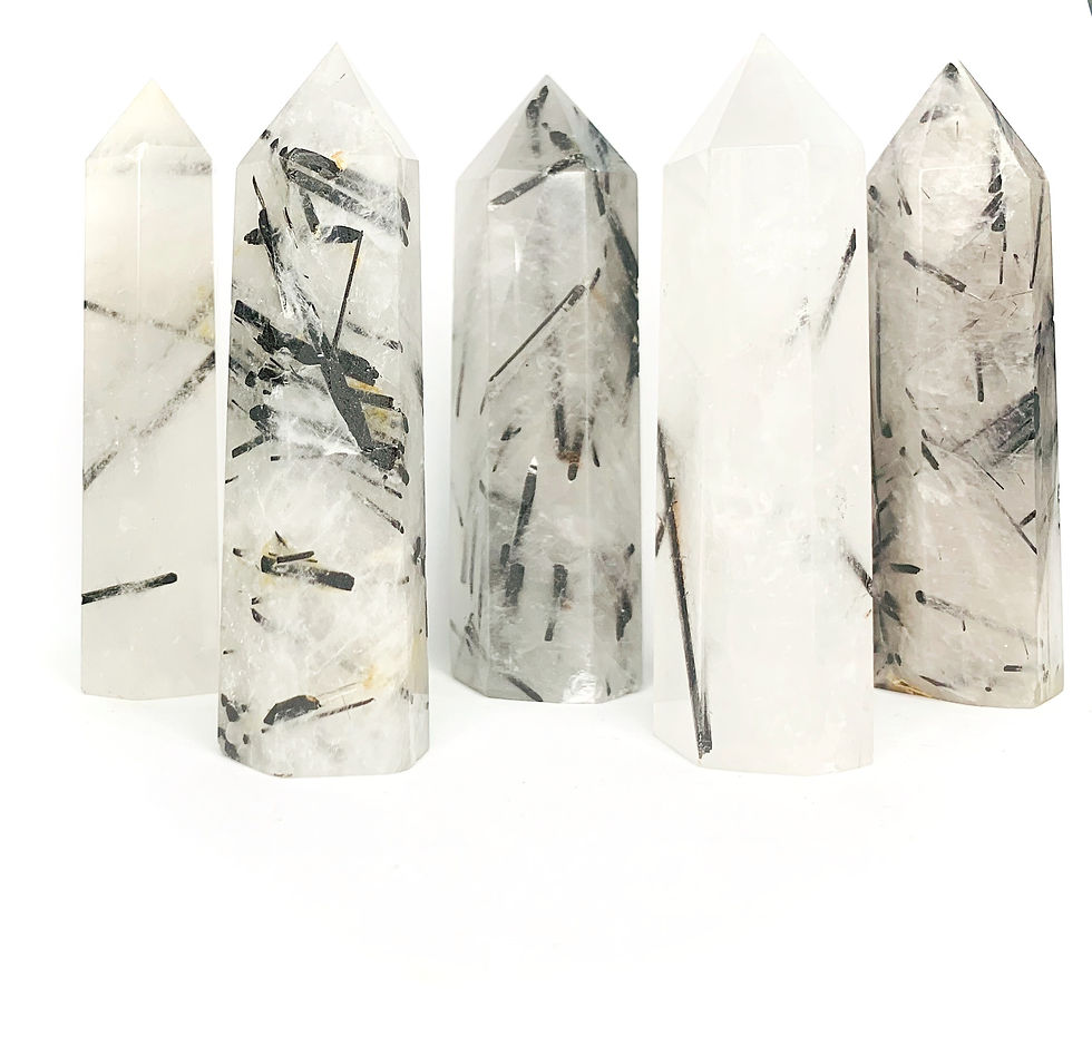 Thumbnail: Black Tourmalinated Quartz Tower (Rutilated Quartz)