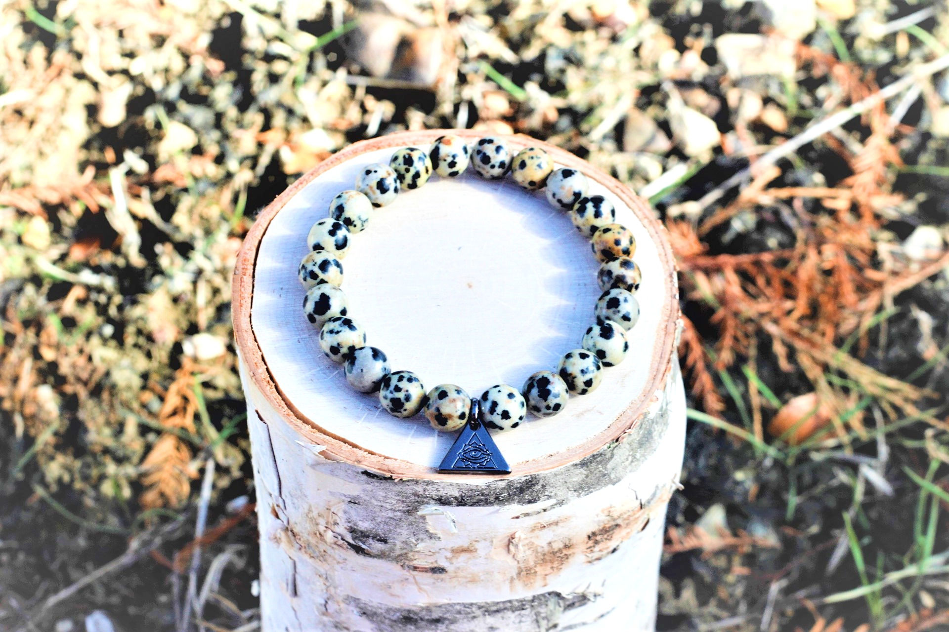 Dalmatian Jasper - 8mm Medium Bead Bracelet