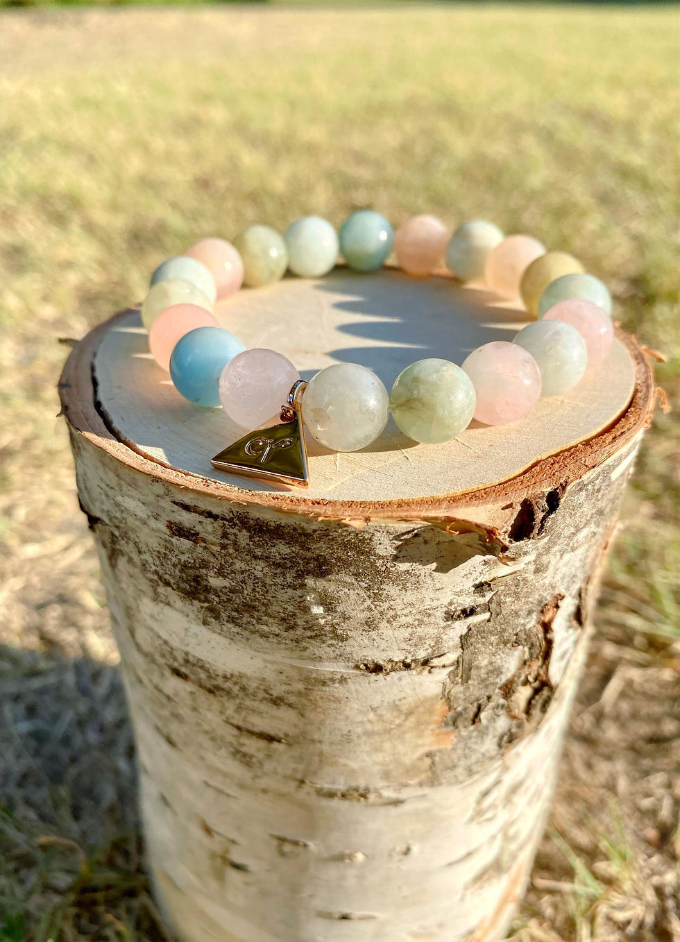 Thumbnail: Morganite - 10mm Large Bead Bracelet
