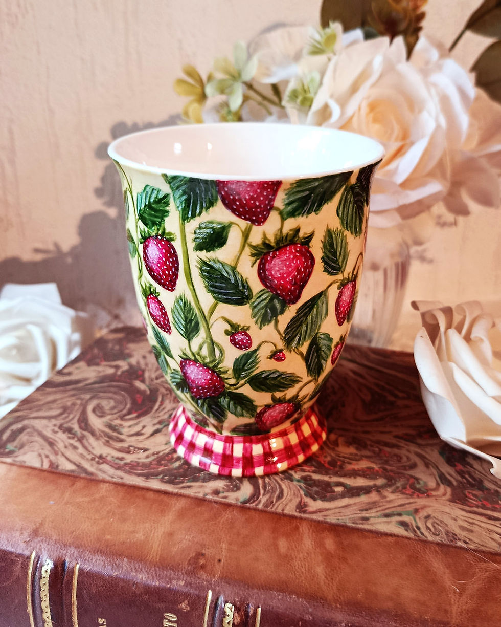 Miniature : Mug peint à la main : "Fraisier"