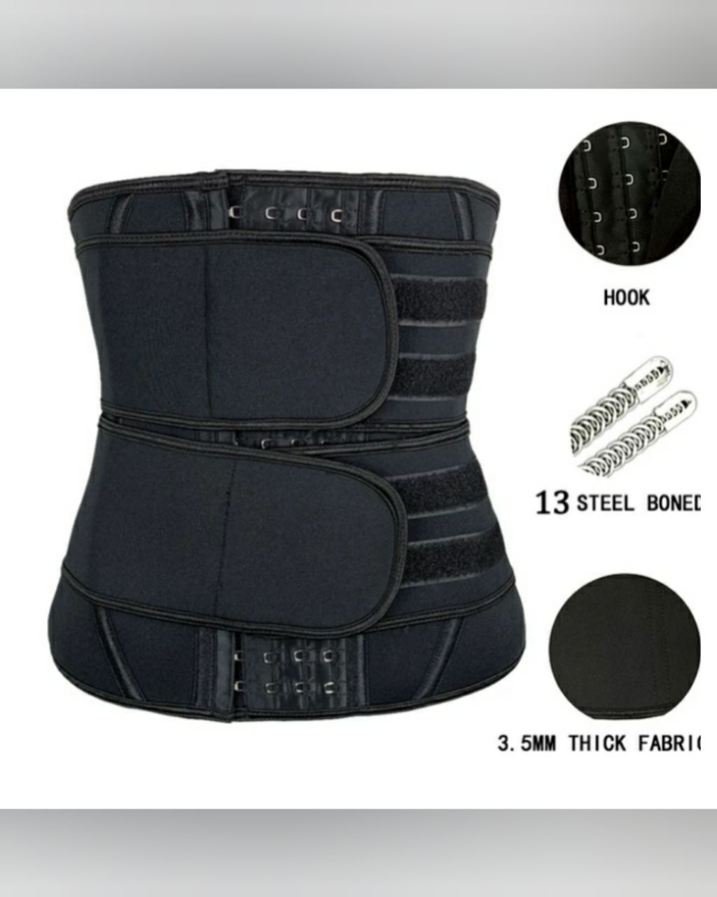 MISS LUCIE Ceinture de sudation pour femmes Noir - Corset en néoprène - Gaine