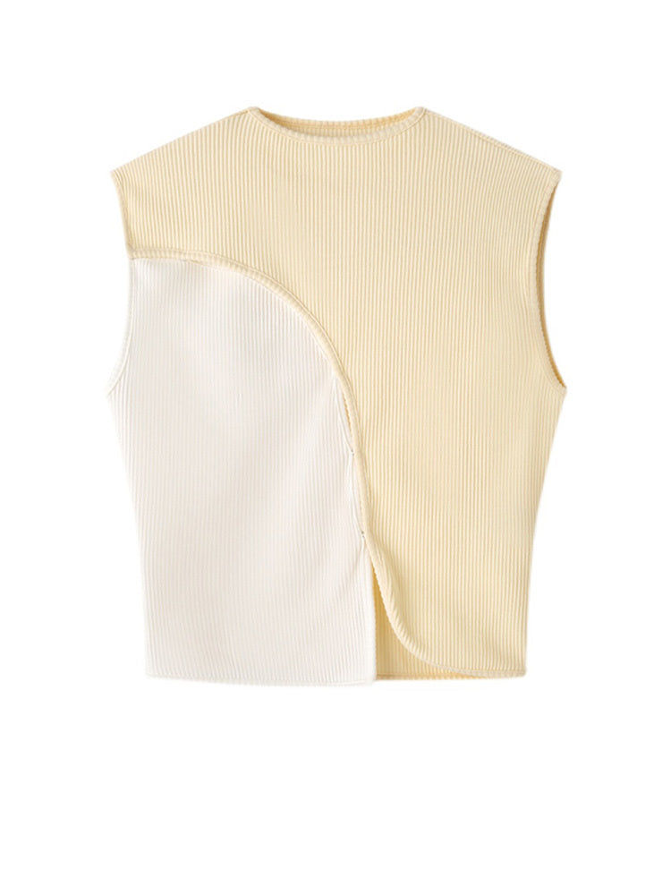 Thumbnail: Slopee Irregular Crop Tank - Beige