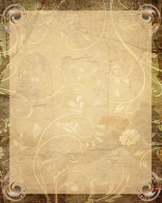 riproduce una carta da lettere floreale, con qualche ghirigoro e arabeschi, di colore gialla, marrone, verde, più intenso ai lati