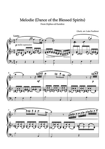 Gluck Melodie from Orfeo ed Euridice | lukefaulkner
