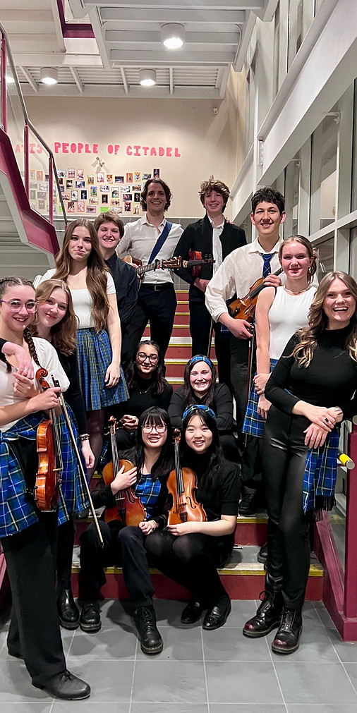 Teen learning violin at Scotia Suzuki School in Halifax