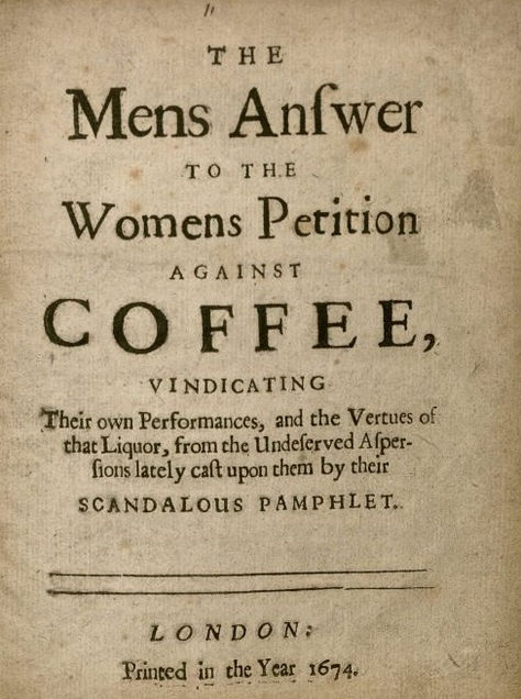 Risposta degli uomini inglesi alla petizione delle donne contro il caffè