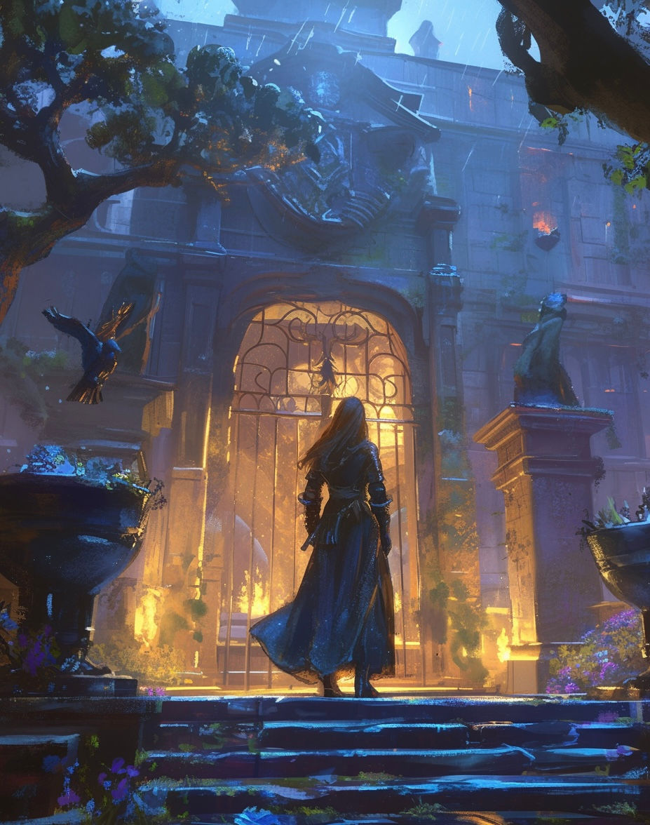 A girl standing in front of a gate