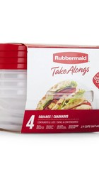 RubbermaidInc NewellBrands Take Alongs Stacking BPA-Free Plastic Food Storage Container with Quik Clik Seal lid (2.9cup) (Multiple Colors)