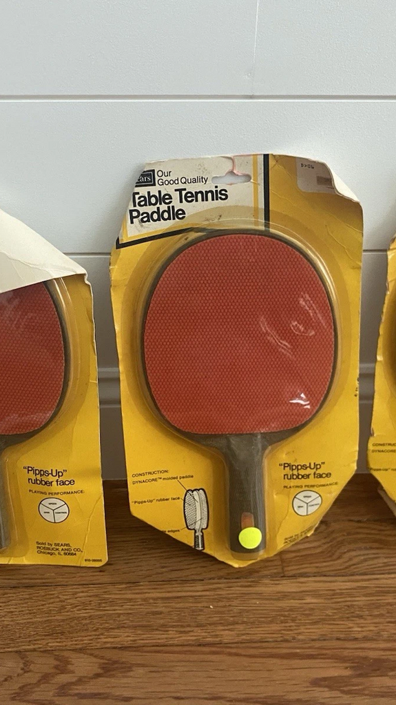 Sears Roebuck And Co Vintage Orange Rubber Face Pipps Up Dynacore Table Tennis Ping Pong Paddle (NO LONGER MADE IN USA)
