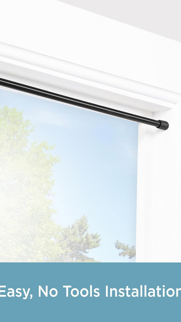 KenneyManufacturingCompany Lorelei Fast Fit Spring Tension Cafe Rods for pocketed window curtains (Multiple Colors) (11mm diameter) (28" to 48" adjustable length) #95-T631 #SV1NP #KN631/5