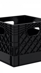FarmPlastLLC C-Crate Closed Wall Stackable Milk Crate Open-Top Storage Box 16quart # CC16 (Black or Blue Color)