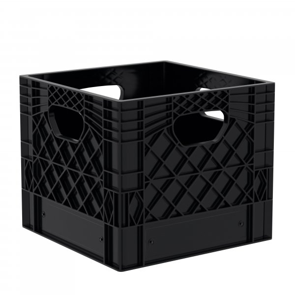 FarmPlastLLC C-Crate Closed Wall Stackable Milk Crate Open-Top Storage Box 16quart # CC16 (Black or Blue Color)