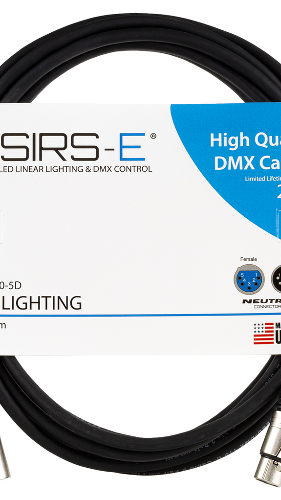 SIRSElectronicsInc SIRS-E 20foot 5pin DMX Plug-N-Play Flexible Lighting Data Cable Extensions #DMXN20-5D