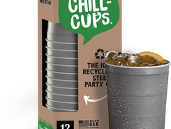 SilganContainersLLC 100% Steel Reusable Recyclable Chill Cups for parties / entertaining (16oz, Customizable, Multiple Colors)