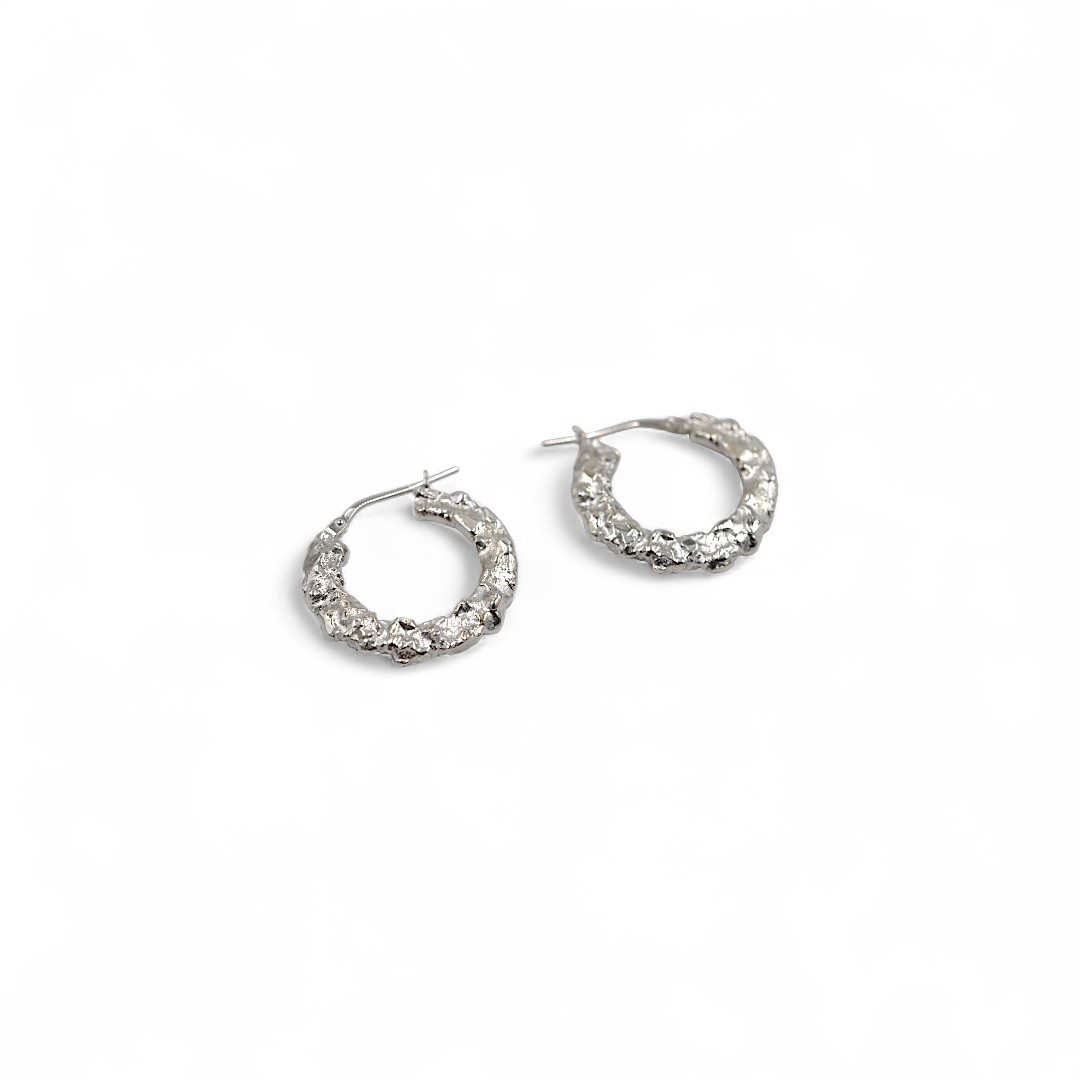 Boucles d’oreilles pépite d’argent – motif cercle