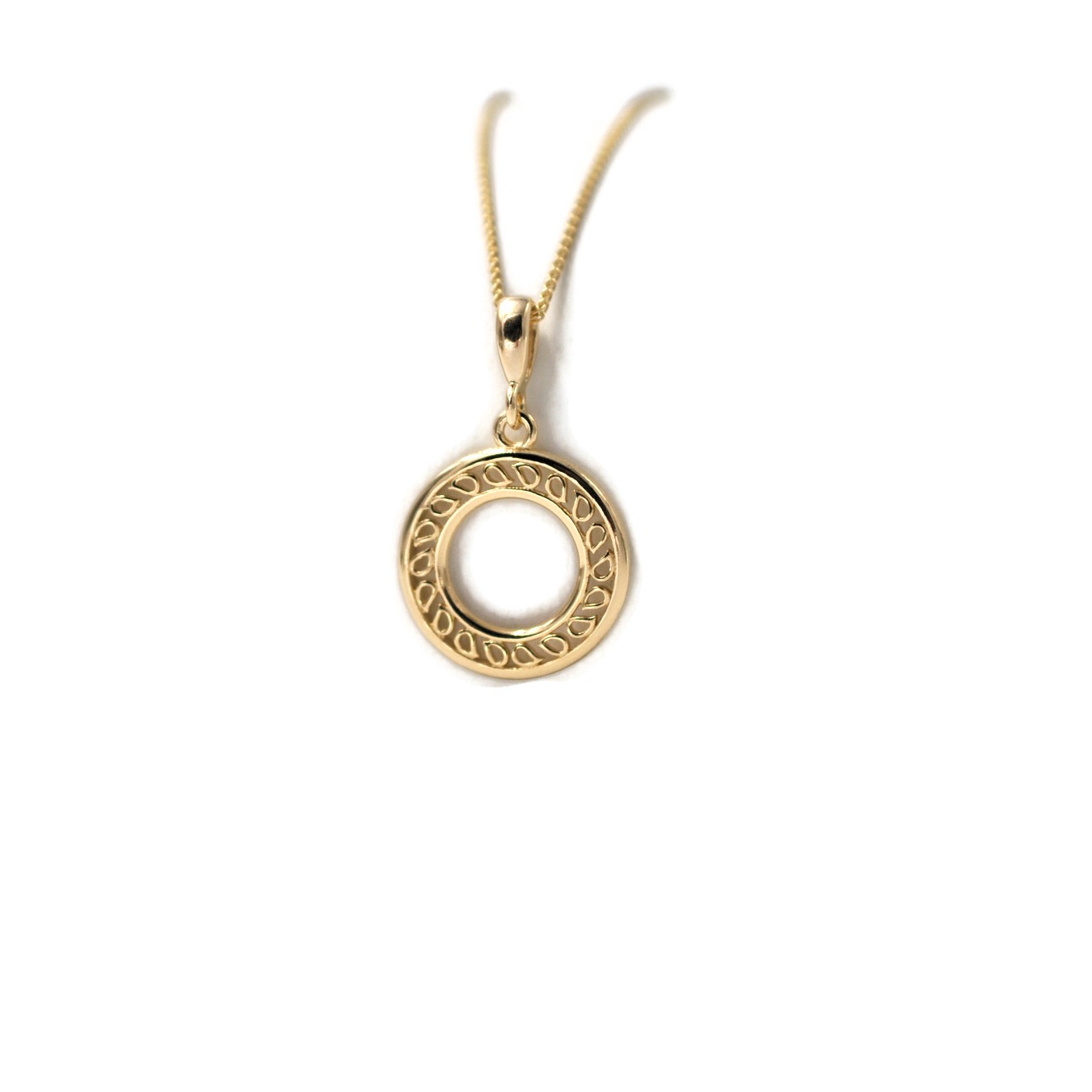 Collier en argent plaqué or, forme ronde, collection Jouvence