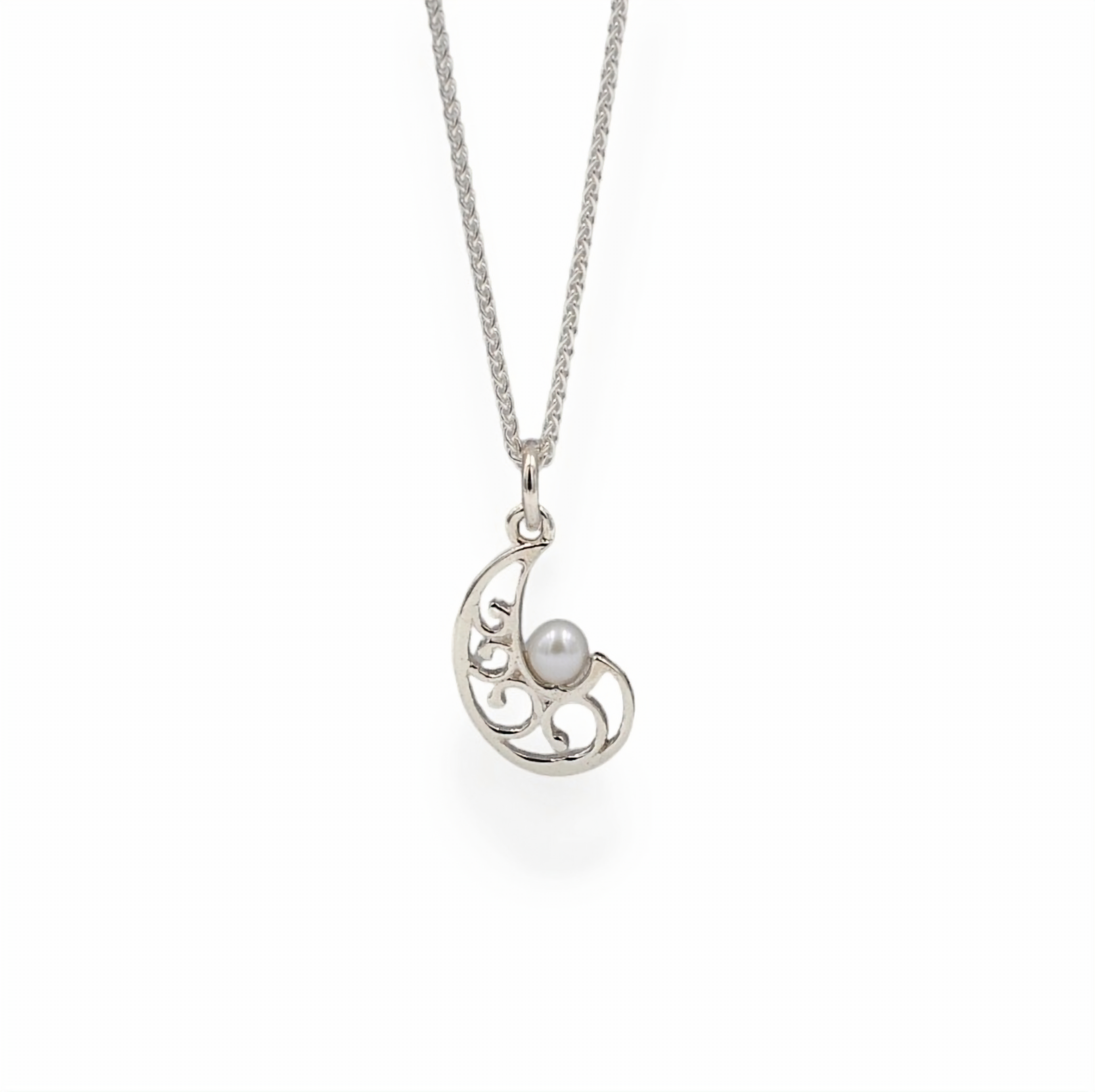 Collier petite vague de l'océan avec sa perle
