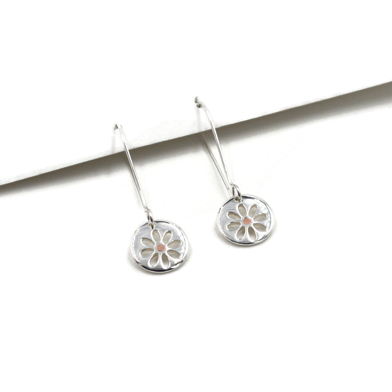 Boucles d’oreilles "Dryade" avec incrustation de cuivre