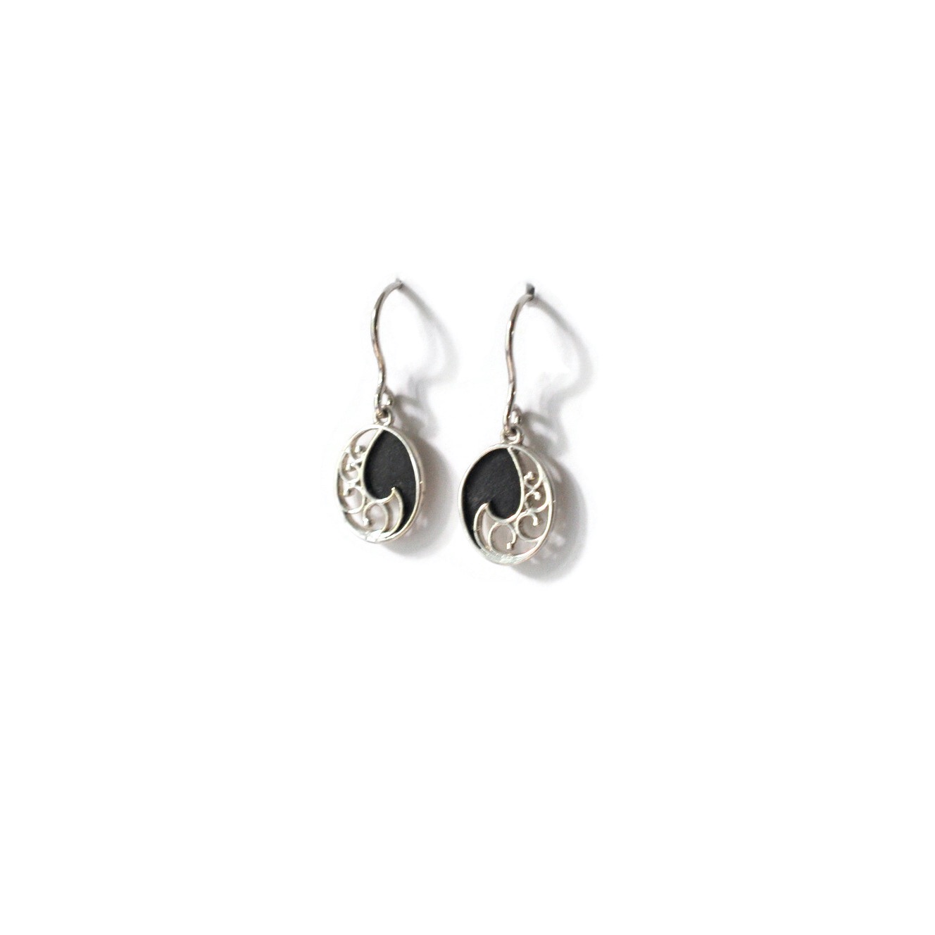 Boucles d'oreilles "Mer Belle" avec ou sans patine noire
