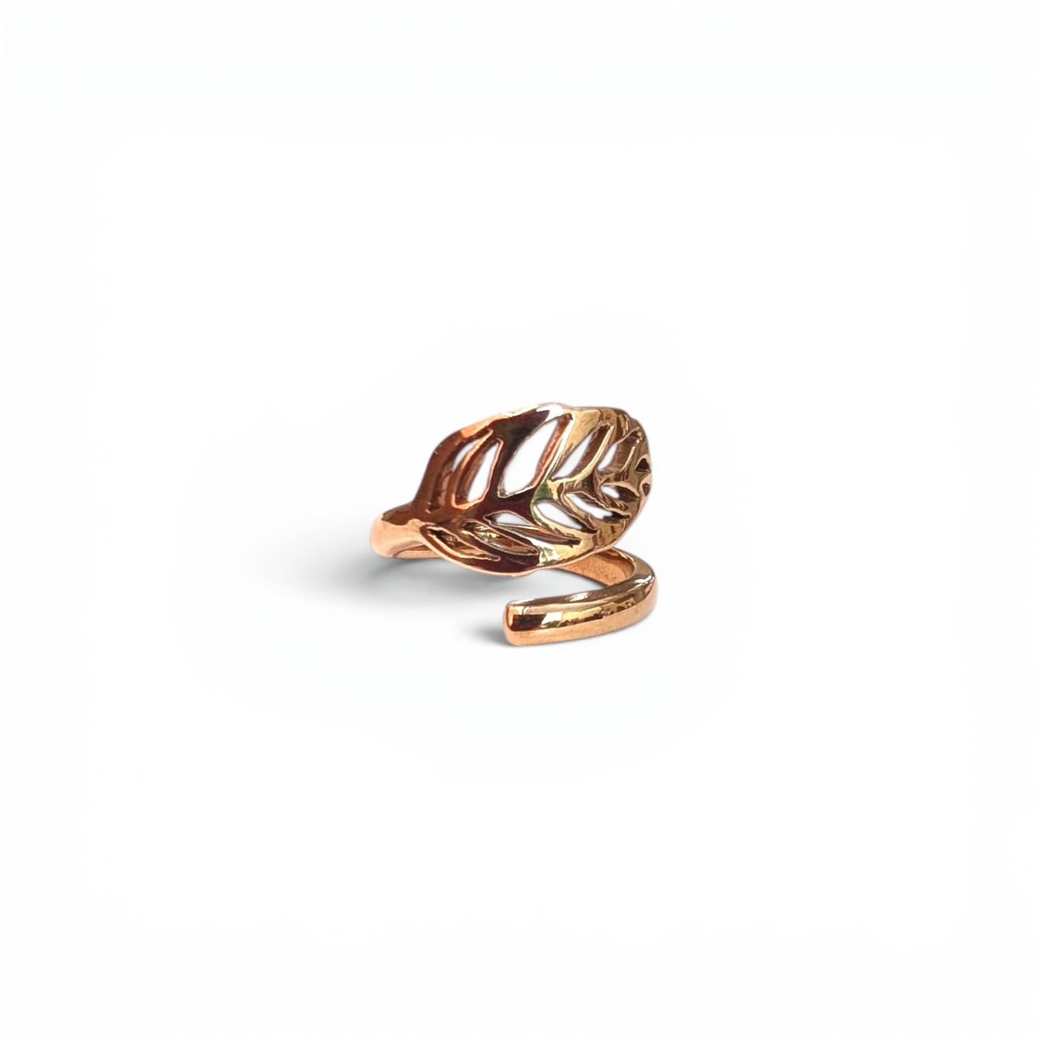 Bague «Oleaceae» feuille en bronze