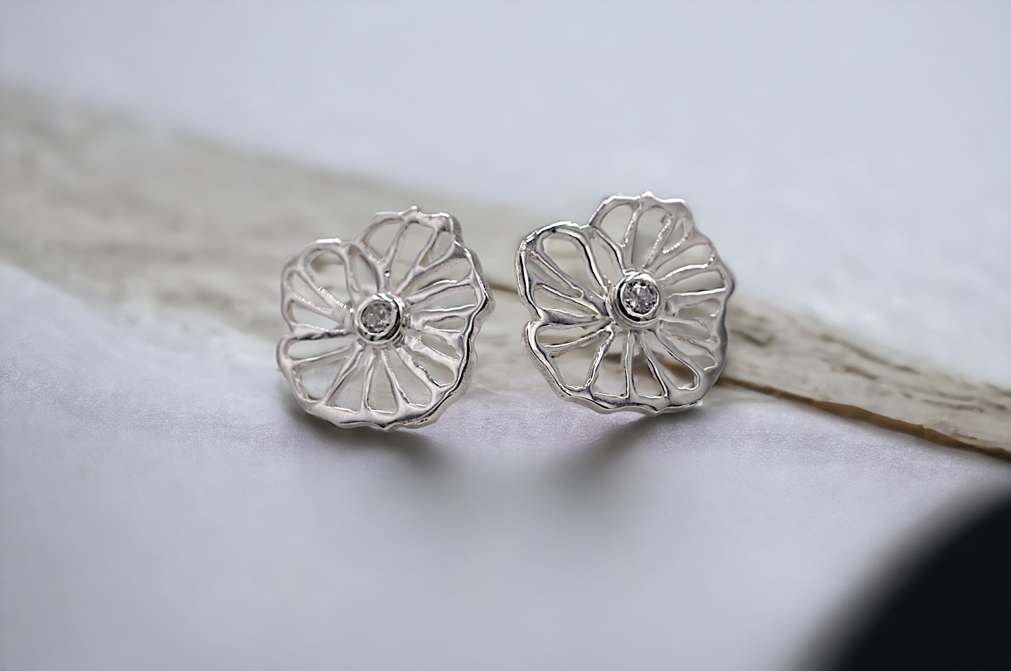 Boucles d’oreilles « Flori », en forme de fleur