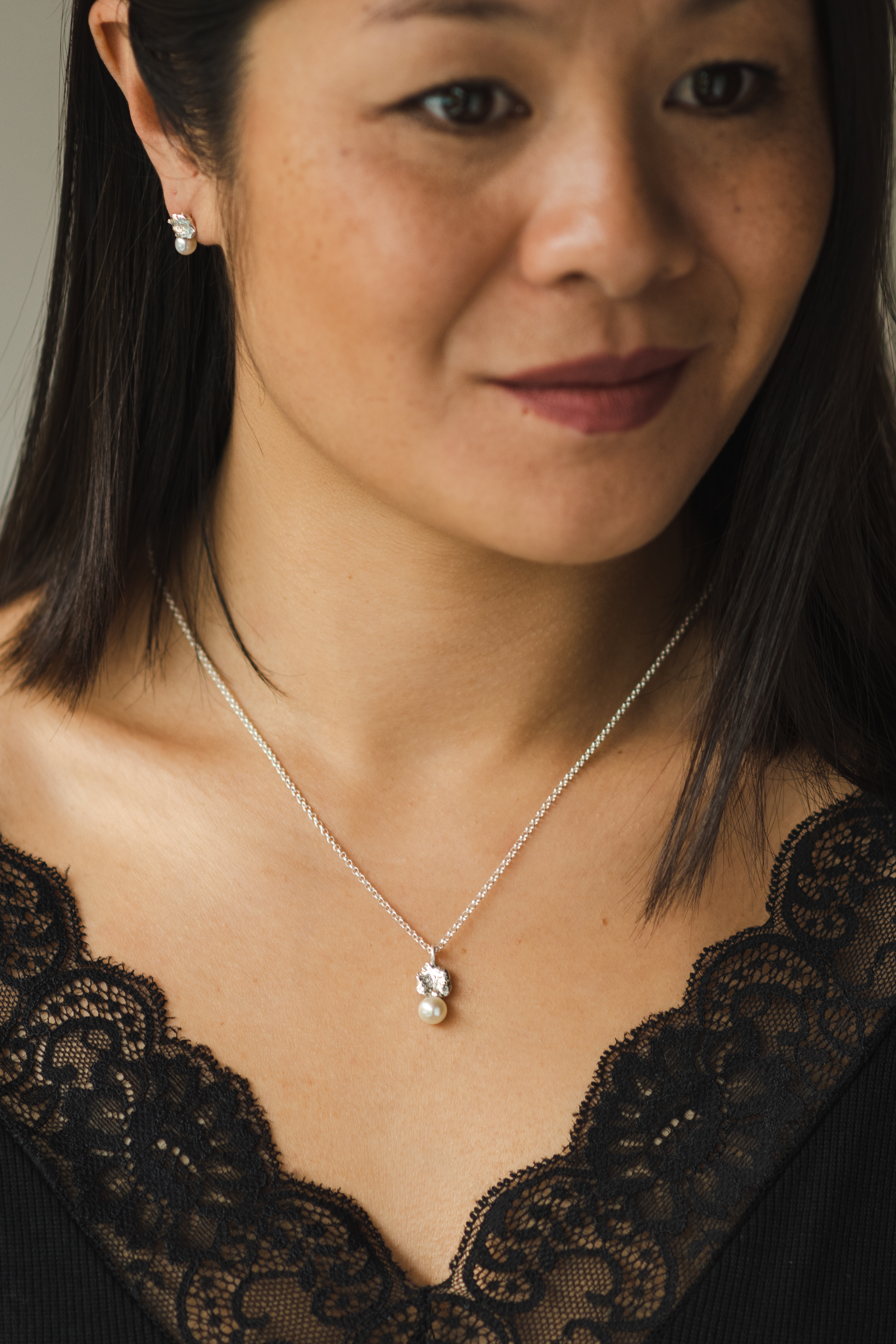 Pendentif "Pépite" d'argent