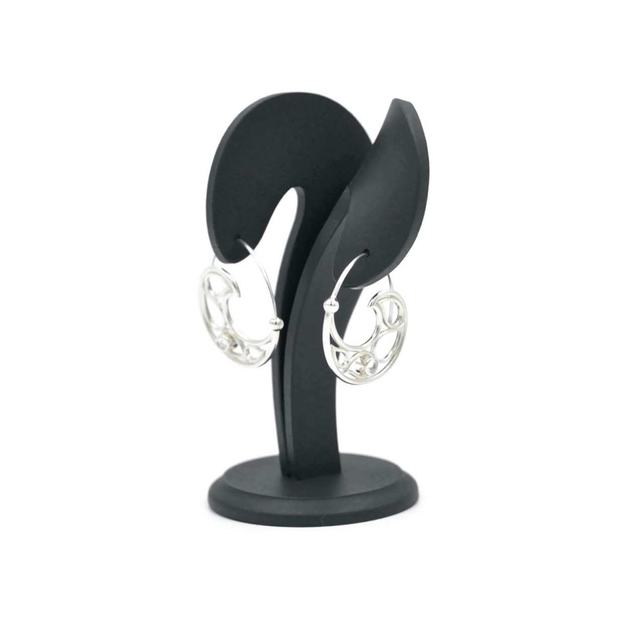 Boucles d'oreilles en forme de vague en argent