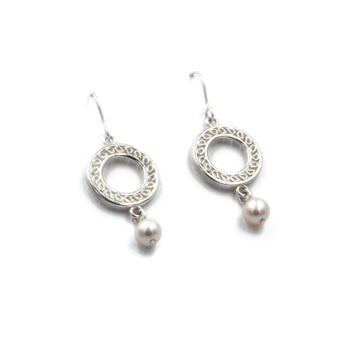Boucles d'oreilles "Cercles Perlés"