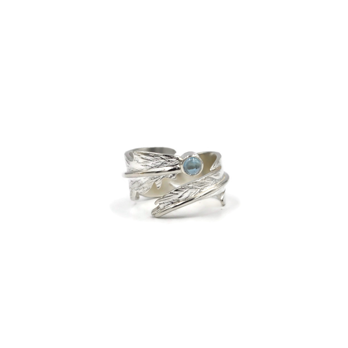 Bague plume avec sa pierre