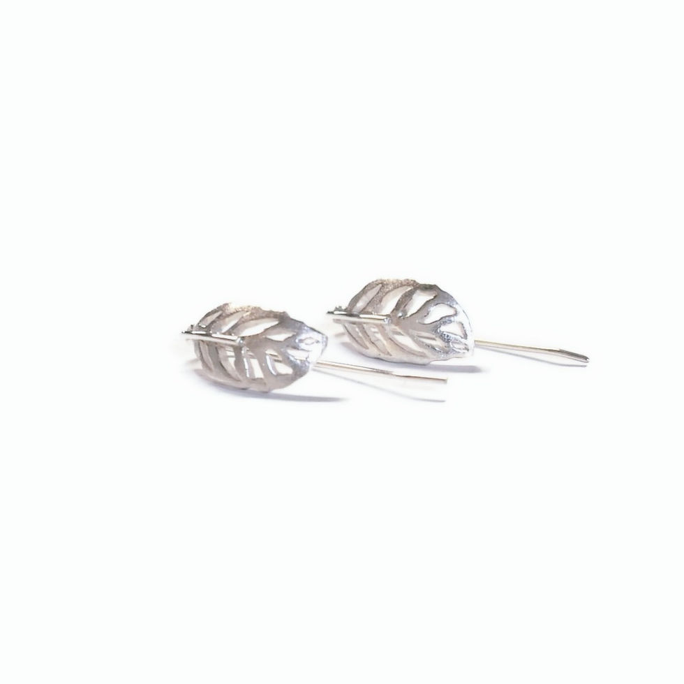 Boucles d’oreilles « Oleaceae » en forme de feuille.