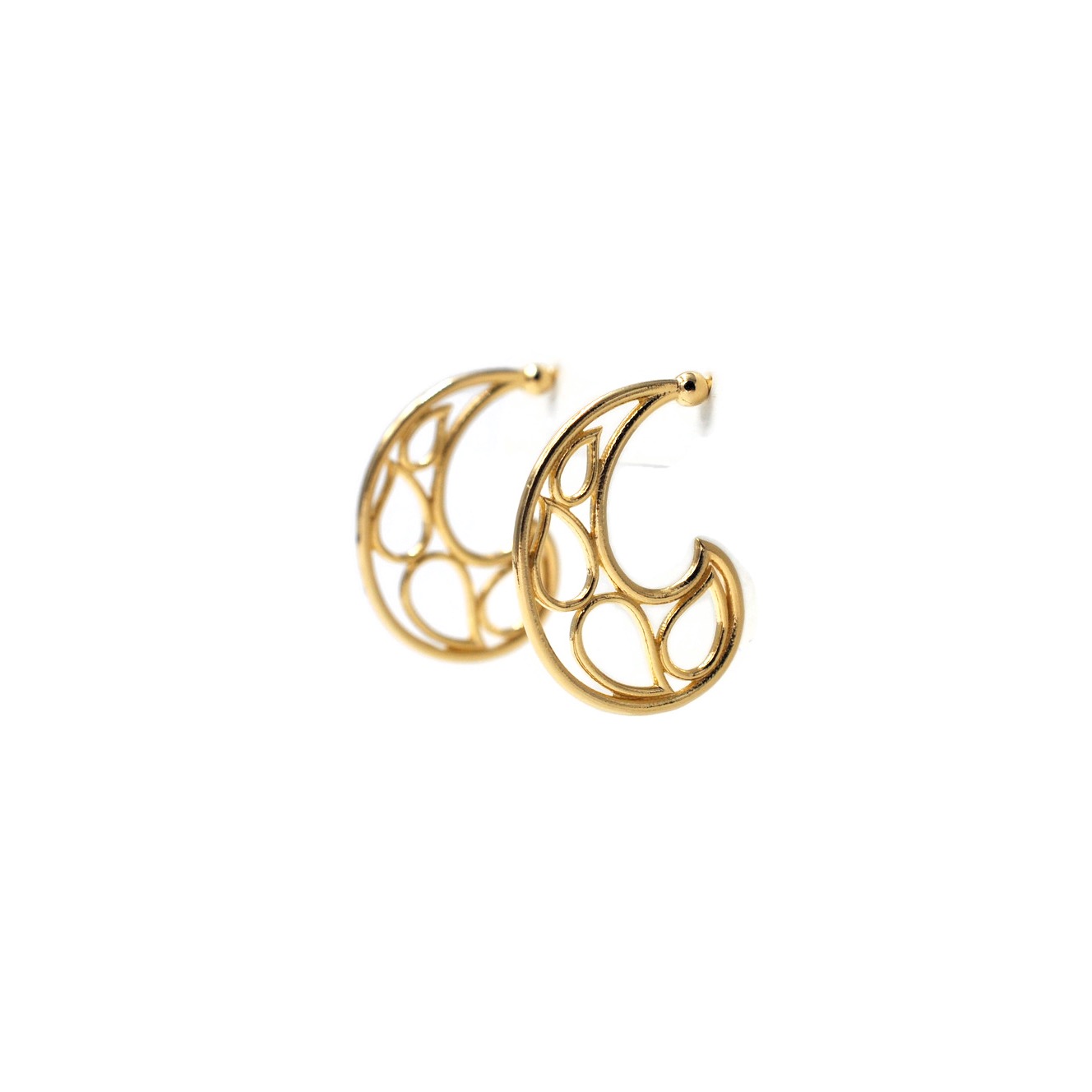 Boucles d’oreilles en forme de vague argent plaqué or jaune