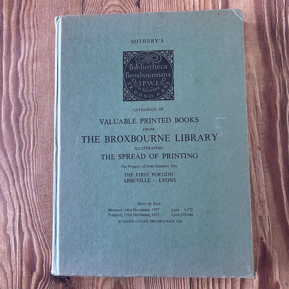 Thumbnail: Catalogue Valuable Printed Books  Broxbourne Library Spread of Printing Part 1 Sotherbys Catalogue c1977 2