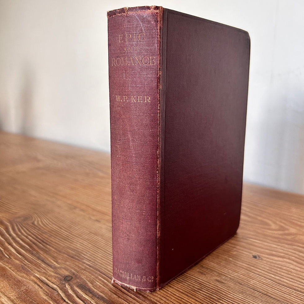 Epic and Romance Essays on Medieval Literature by W P Ker History