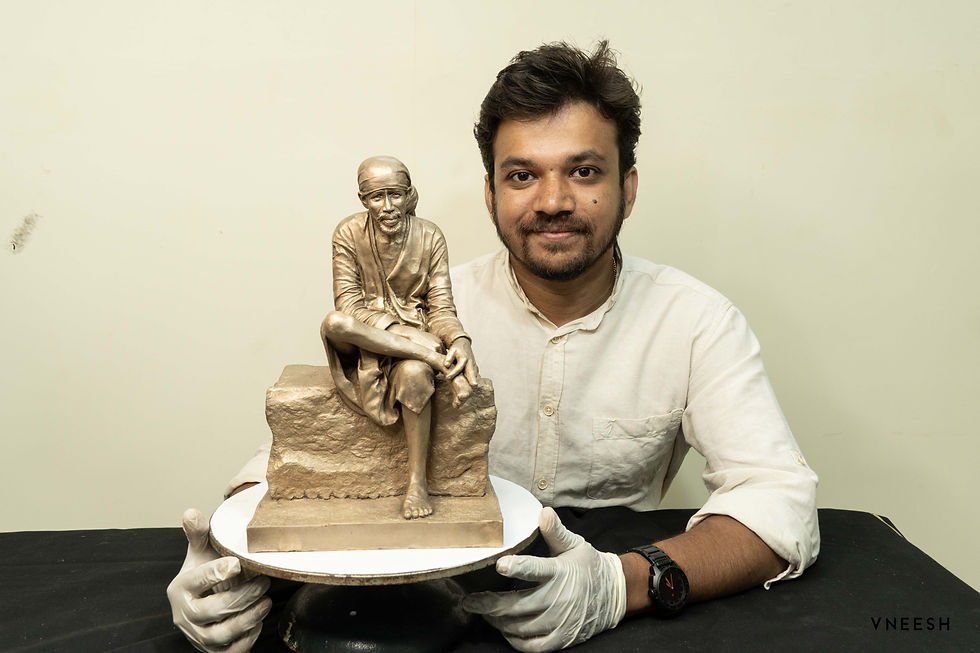 Thumbnail: 13 inch Shirdi Sai baba Bronze Sculpture