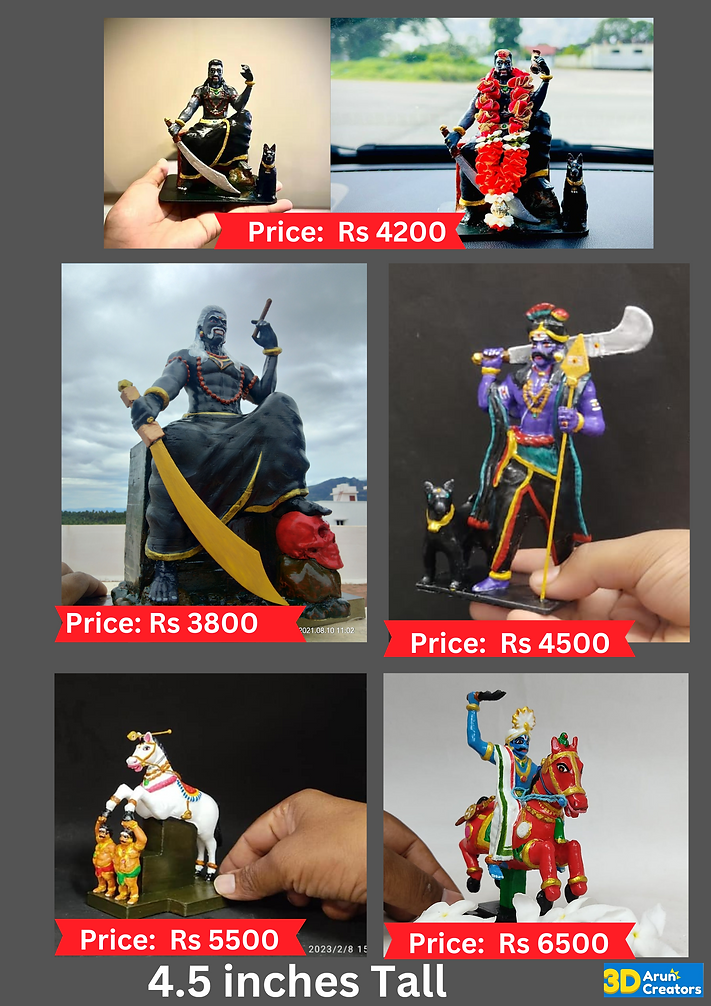 Lord Karuppaswamy Idol Designs for car dashboard_India