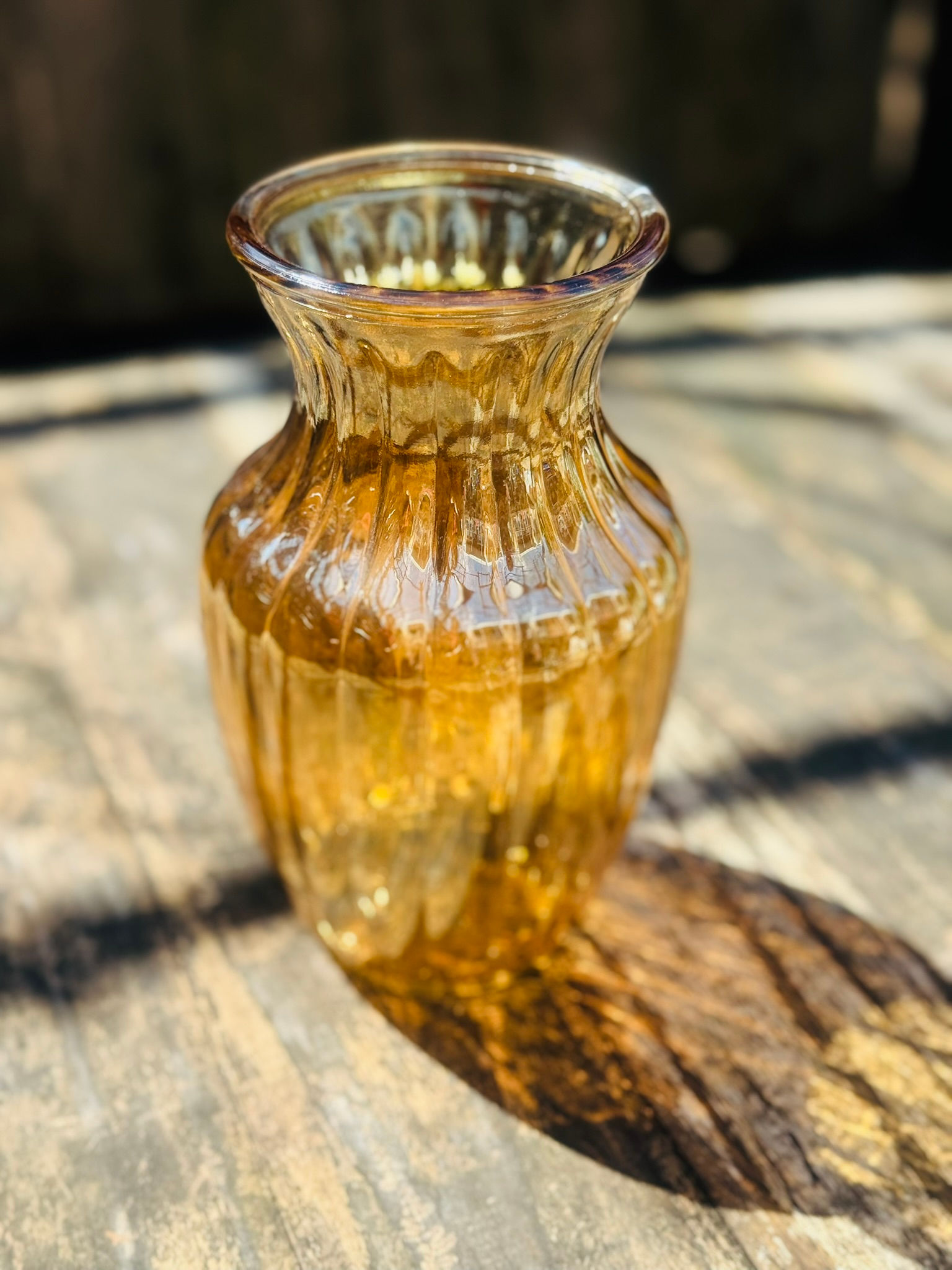 Vase vintage termocrisa irisé orange