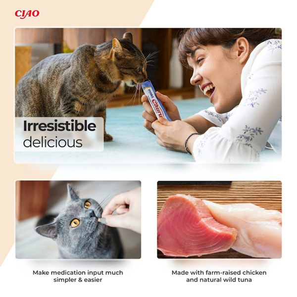 Thumbnail: Churu® for cats Tuna with Salmon Recipe 4 x 15g