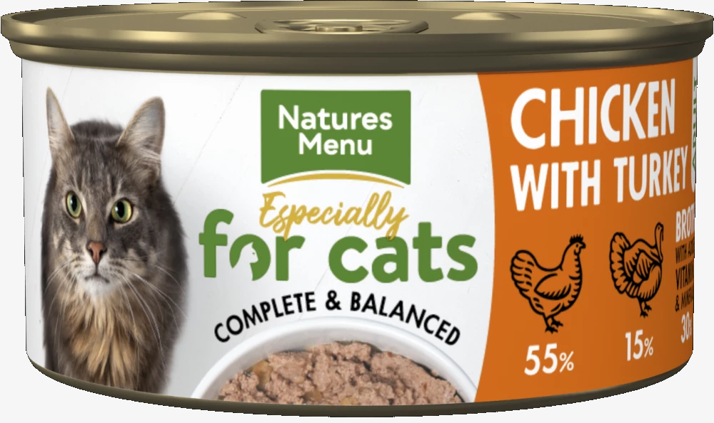 Natures Menu Cat Cans Chicken with Turkey For Adult Cats 85g