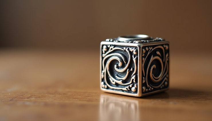 Eye-level view of a partially solved Pandora Cube focusing on the middle layer edges