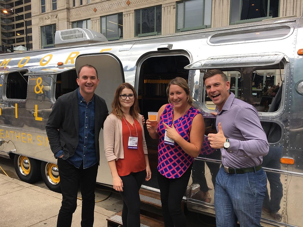 Yucking it up with Moore & Giles' sales reps.