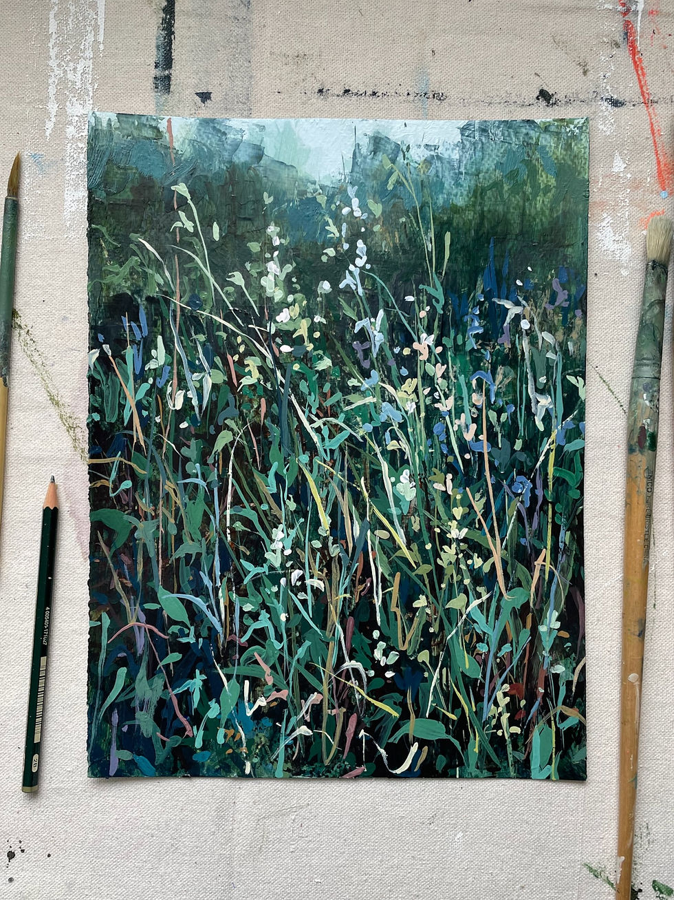 Thumbnail: Weedy 6 - paper, 12x9"