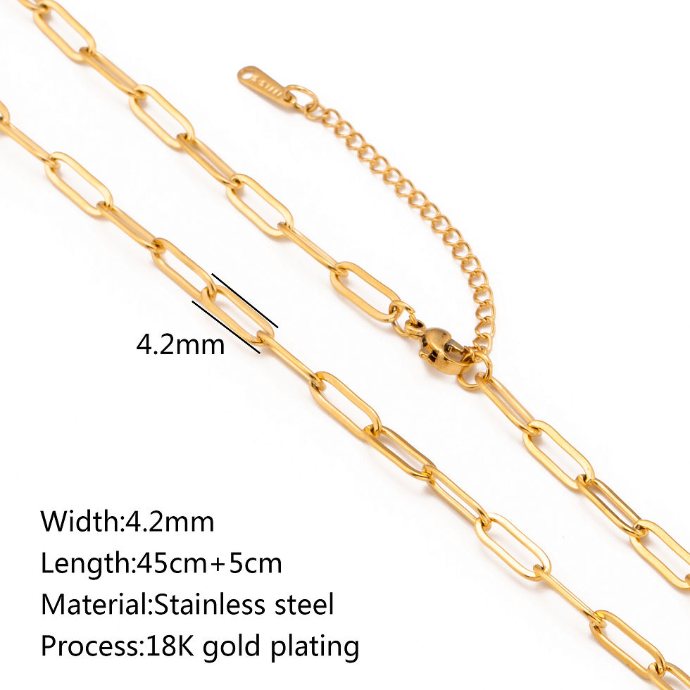 Thumbnail: 5pc 18K Gold Color PVD Plated Stainless Steel Cuba Cross O Ripple Twisted Chain 