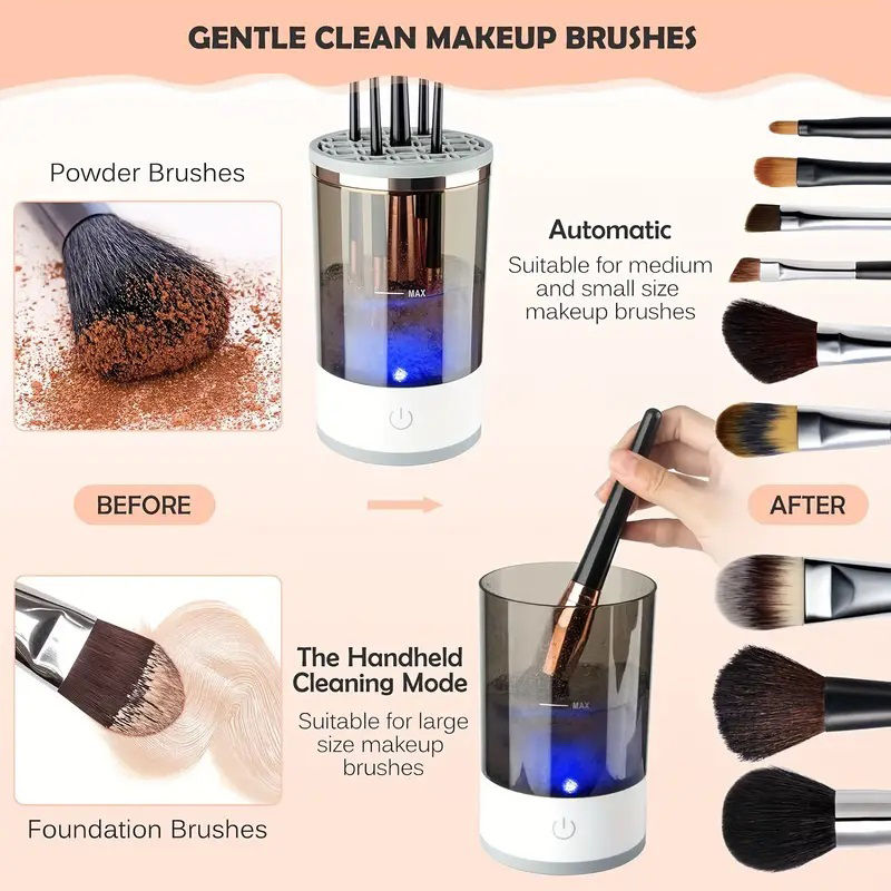Thumbnail: USB Plug Portable Electric Makeup Brush Cleaner with Rubber Makeup Machine Elect