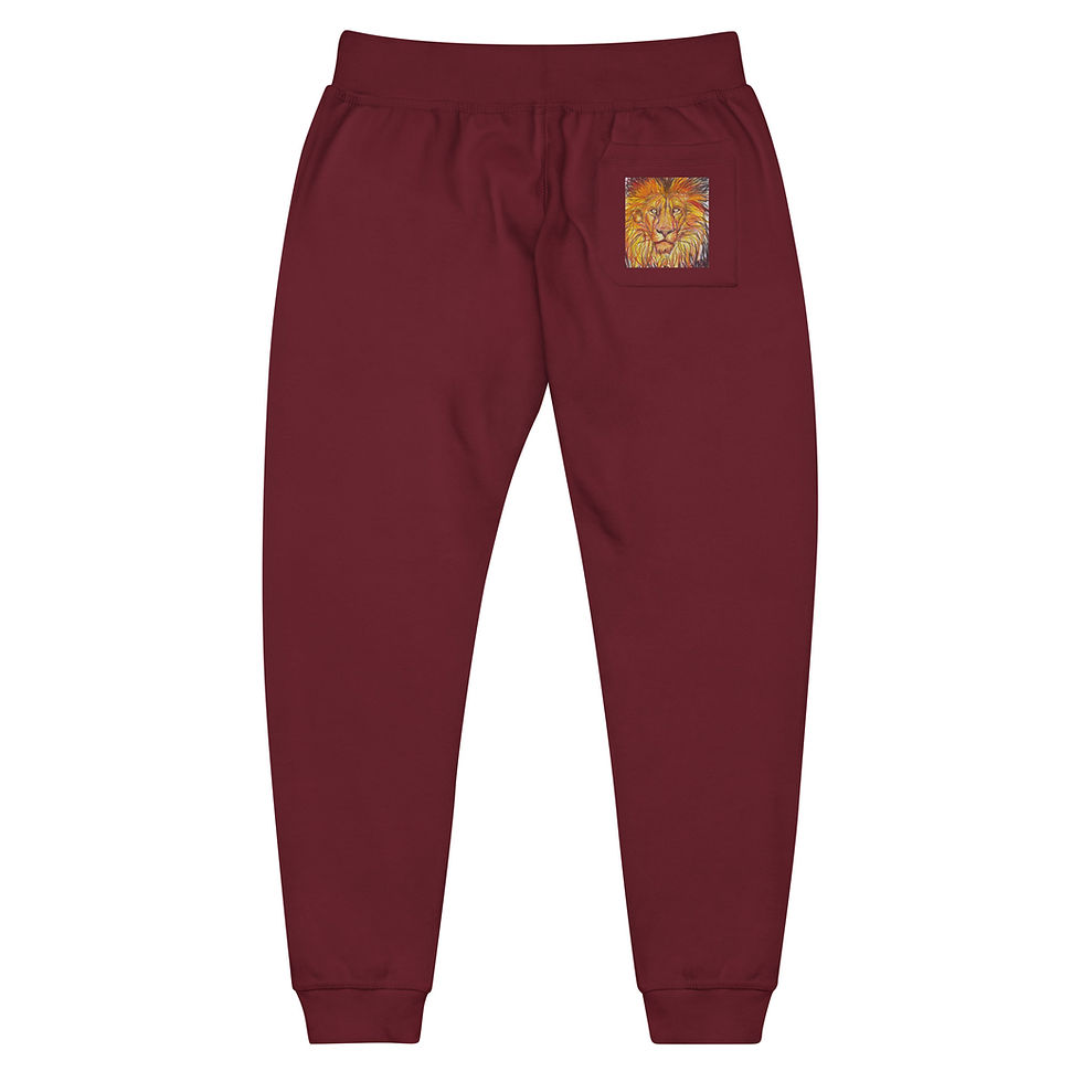 Miniatura: Lion Unisex fleece lined sweatpants, By BBeh art Studio, LLC