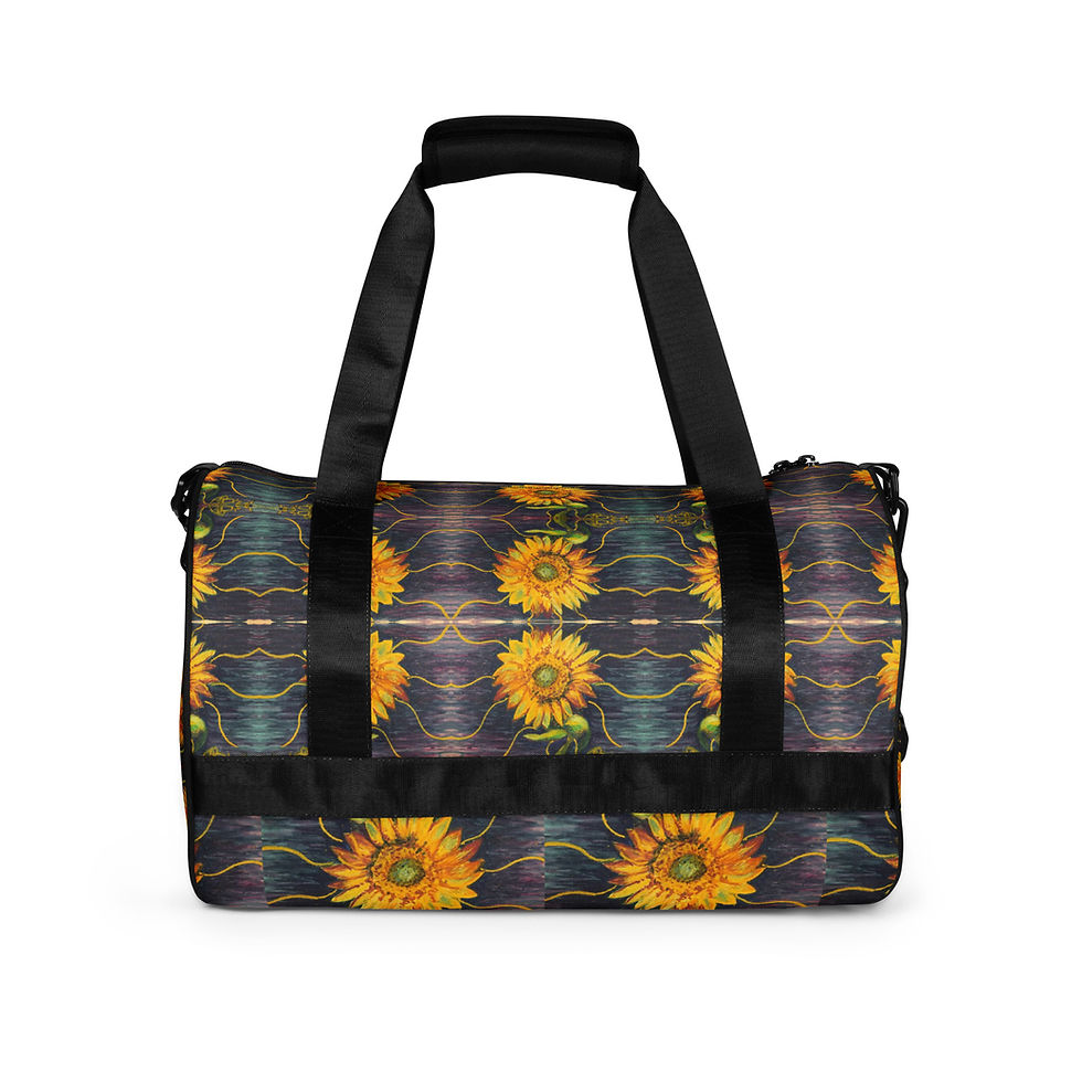 Thumbnail: Sunflower All-over print gym bag, by BBeh Art Studio, LLC