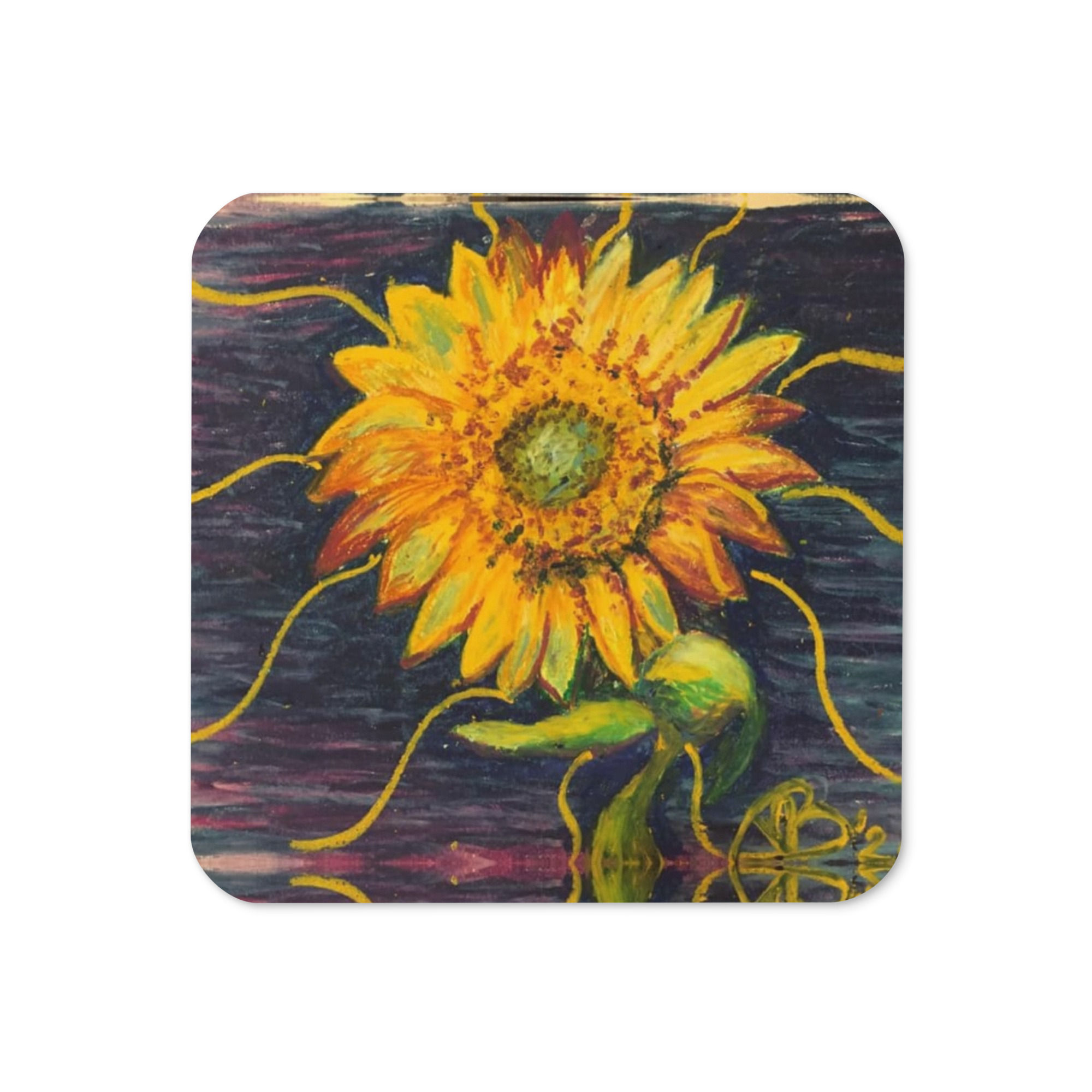 Sunflower Cork-back coaster